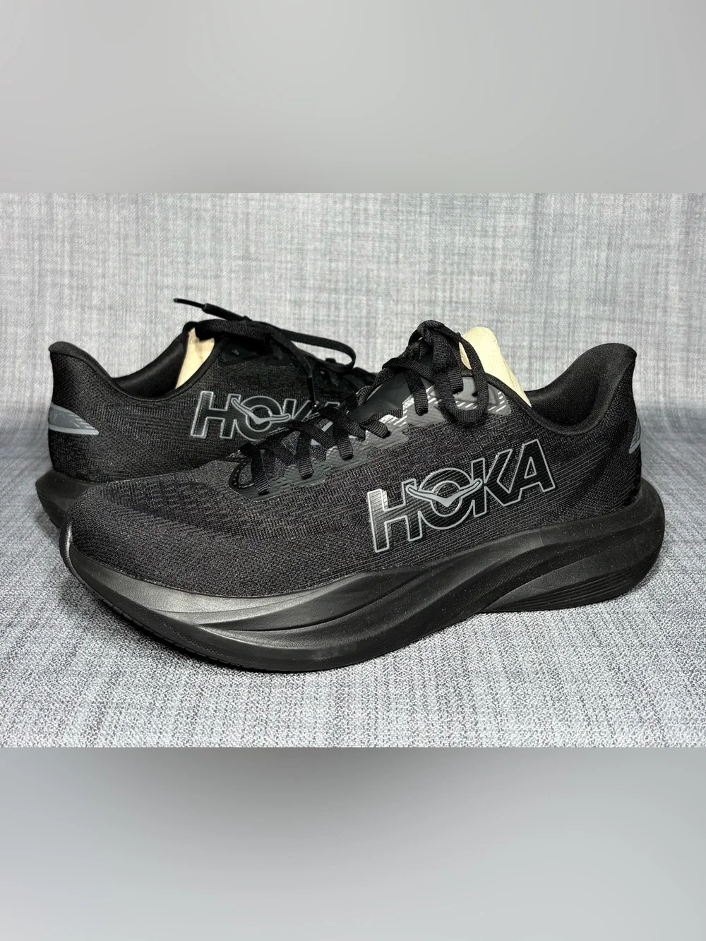 Hoka Men’s Mach 7 Running Sneakers Black/Black Size 10.5 - Picture 2 of 7